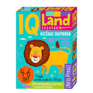 IQ задачки. Веселые зверюшки. 4-6 лет (36 многоразовых карточек + прищепки)