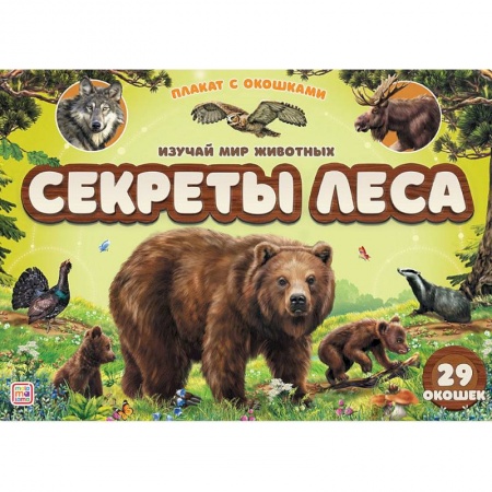 Книги для самых маленьких (0-3 года), книга Плакат с окошками. Секреты леса