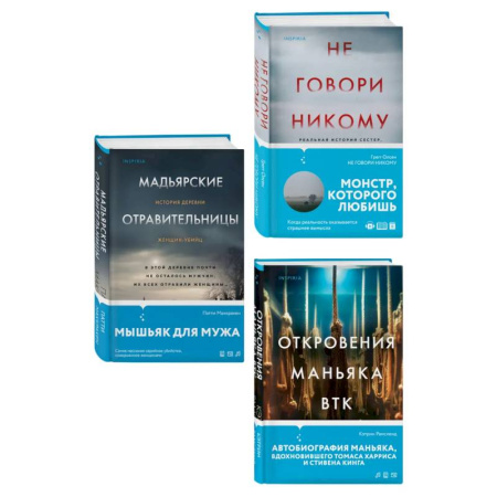 Детективы, триллеры, книга Комплект Tok. True Crime Story (Не говори никому + Откровения маньяка BTK + Мадьярские отравительницы)