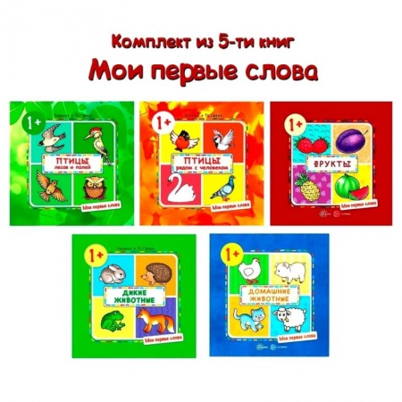 Книги для самых маленьких (0-3 года), книга Мои первые слова. Комплект из 5-ти книг