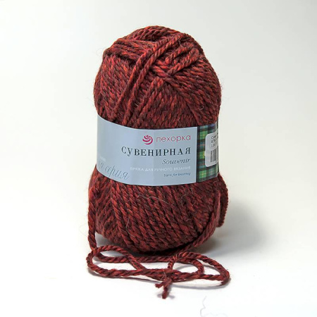 Сувенирная. Цвет 1027-Терракотово-малиновый меланж. 5x200 г