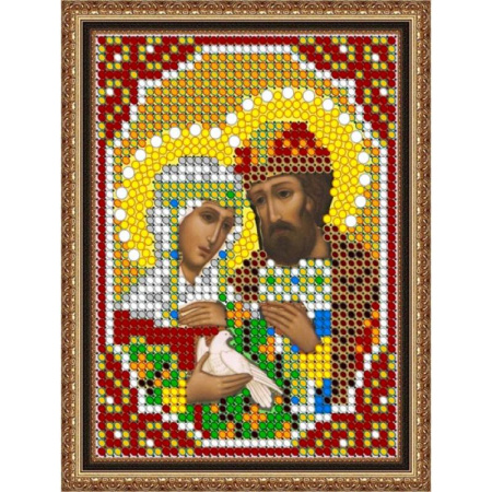 «Светлица» набор для вышивания бисером 8450ЛМ «Св. Петр и Феврония» бисер Чехия 7,5x10 см