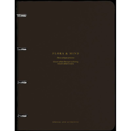 Тетрадь Flora, 120 листов, клетка, А4, кольцевой механизм,черный