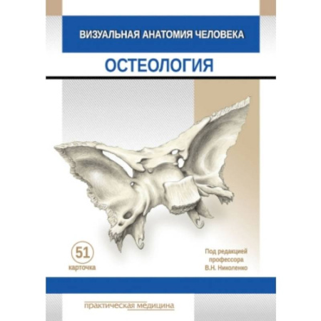 Медицинские энциклопедии и справочники, книга Визуальная анатомия человека. КАРТОЧКИ. Остеология. 51 шт.