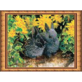 «Светлица» набор для вышивания бисером №058 «Кролики» бисер Чехия 36x27см