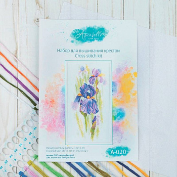 Набор для вышивания мулине 'Воздушный ирис' 31x16 см