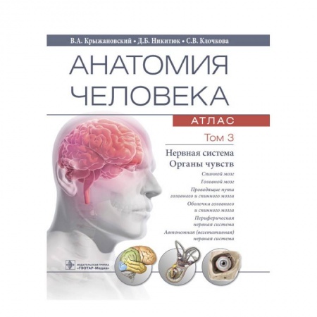 Медицинские энциклопедии и справочники, книга Анатомия человека. Атлас в 3-х томах. Том 3. Нервная система. Органы чувств